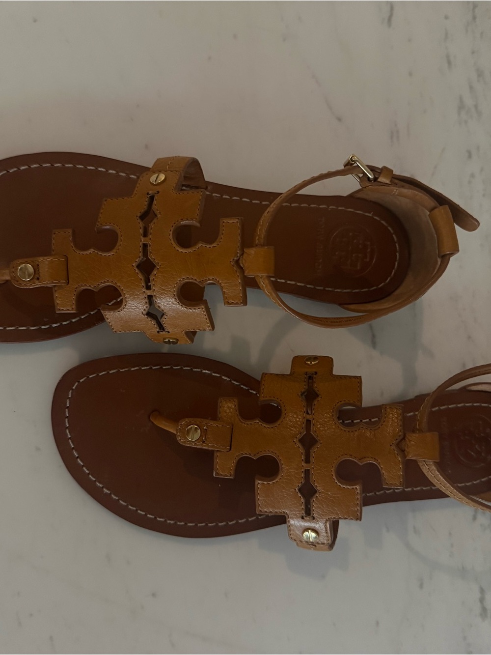 Tory Burch Tan Leather Sandals - Picture 4 of 6